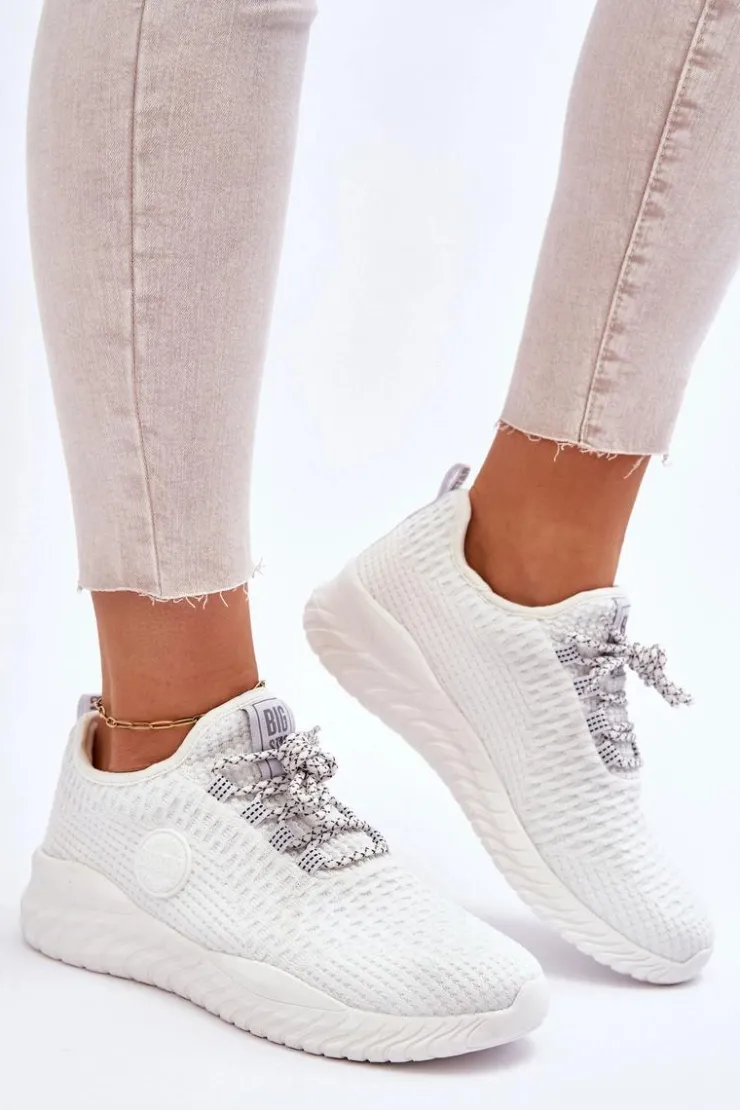 Big Star Shoes Trampki Damskie Big Star|Buty Sportowe Na Platformie*Damskie Sportowe Buty Memory Foam Big Star HH274296 Białe