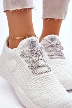 Big Star Shoes Trampki Damskie Big Star|Buty Sportowe Na Platformie*Damskie Sportowe Buty Memory Foam Big Star HH274296 Białe