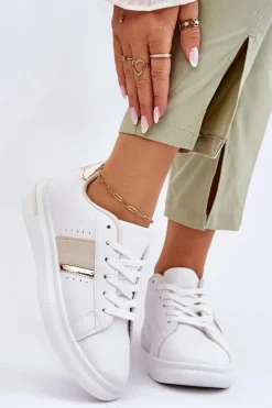 Clearance Boto Damskie Sportowe Buty Na Platformie Białe Soris