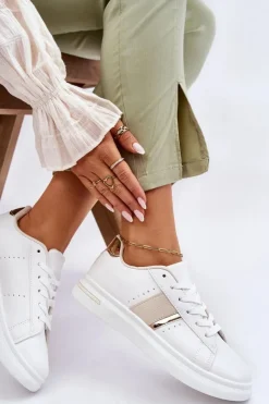 Clearance Boto Damskie Sportowe Buty Na Platformie Białe Soris