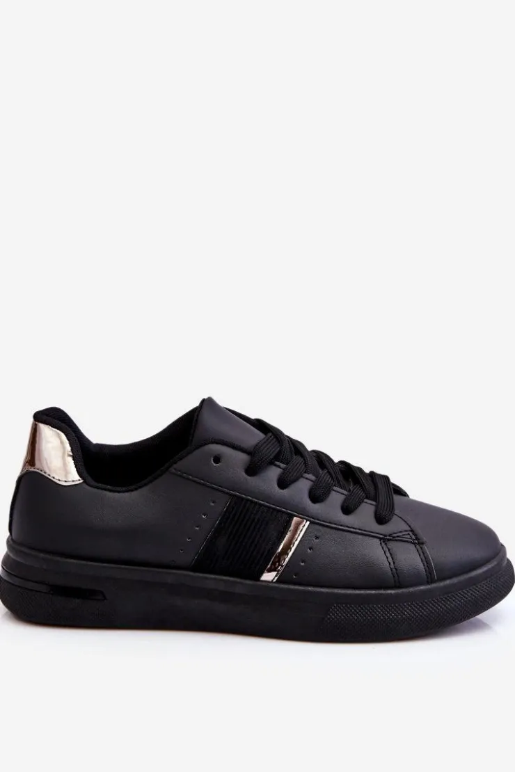 Boto Sneakersy Damskie*Damskie Sportowe Buty Na Platformie Czarne Soris