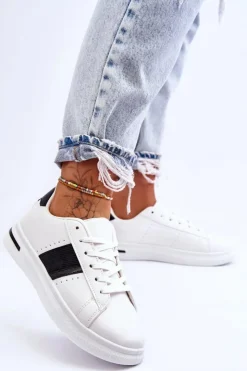 Boto Sneakersy Damskie*Damskie Sportowe Buty Na Platformie Biało-Czarne Soris