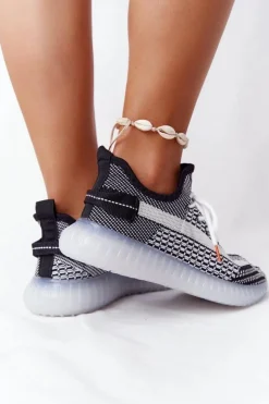 Discount Boto Damskie Sportowe Buty Na Gumowej Podeszwie Czarne Freestyler