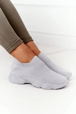 Damskie Boto Damskie Sportowe Buty Slip-on Szare Yoga Class