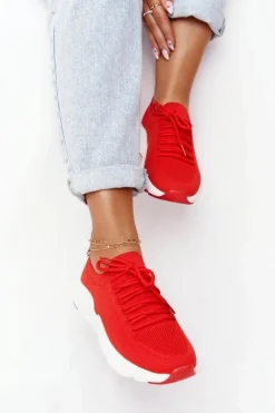 Big Star Shoes Trampki Damskie Slip-On|Trampki Damskie Big Star*Damskie Sportowe Buty Slip-on Big Star DD274580 Czerwone