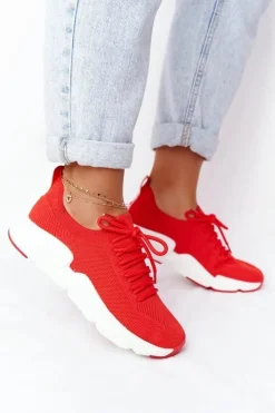 Big Star Shoes Trampki Damskie Slip-On|Trampki Damskie Big Star*Damskie Sportowe Buty Slip-on Big Star DD274580 Czerwone