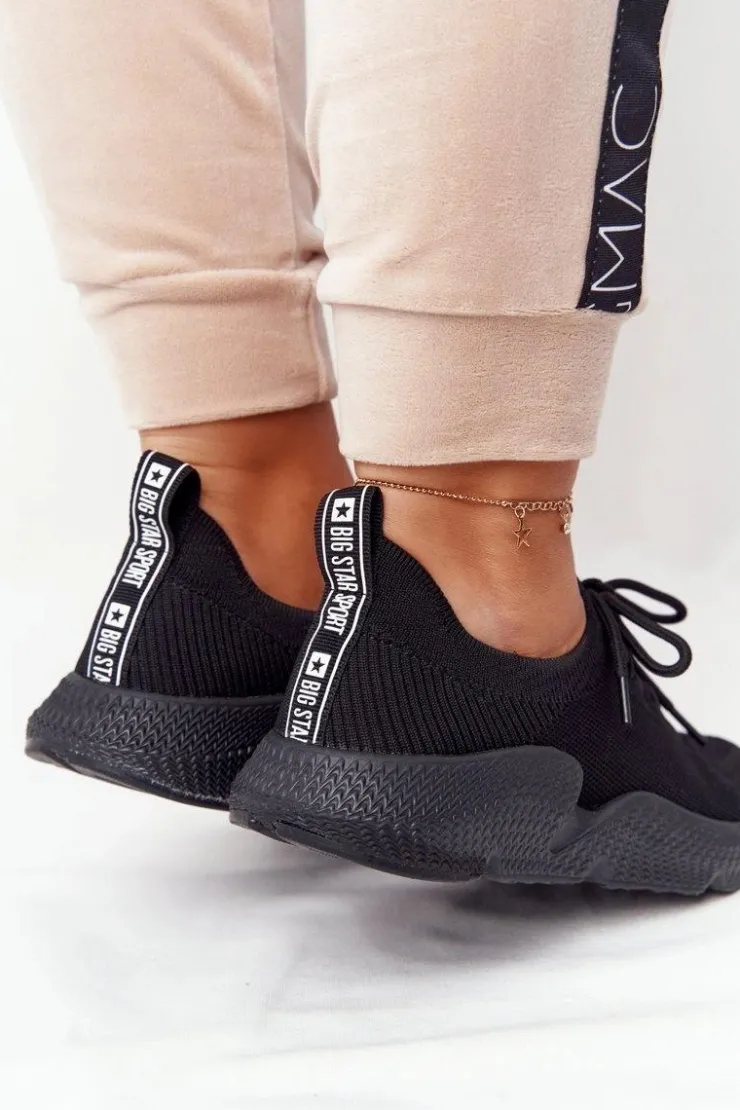 Damskie Big Star Shoes Damskie Sportowe Buty Slip-on Big Star DD274579 Czarne