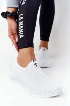 Damskie Boto Damskie Sportowe Buty Slip-on Białe Be Stretchy