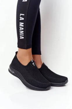 Boto Trampki Damskie Slip-On*Damskie Sportowe Buty Slip-on Czarne Be Stretchy