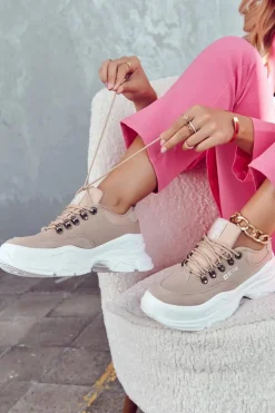 Best Big Star Shoes Damskie Sportowe Buty Sneakersy Big Star JJ274A222 Beżowe