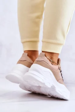 Best Big Star Shoes Damskie Sportowe Buty Sneakersy Big Star JJ274A222 Beżowe