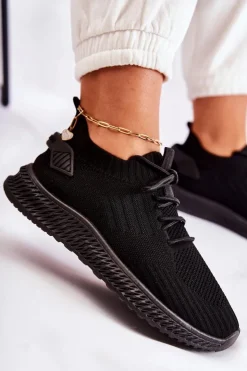 Damskie Boto Damskie Sportowe Buty Sneakersy Materiałowe Czarne Storia