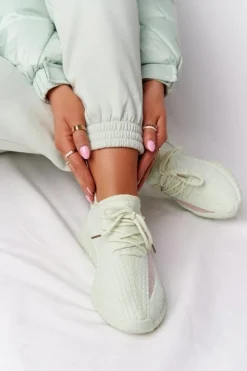 Boto Buty Sportowe Na Platformie*Damskie Sportowe Buty Sneakersy Jasnozielone Amazing