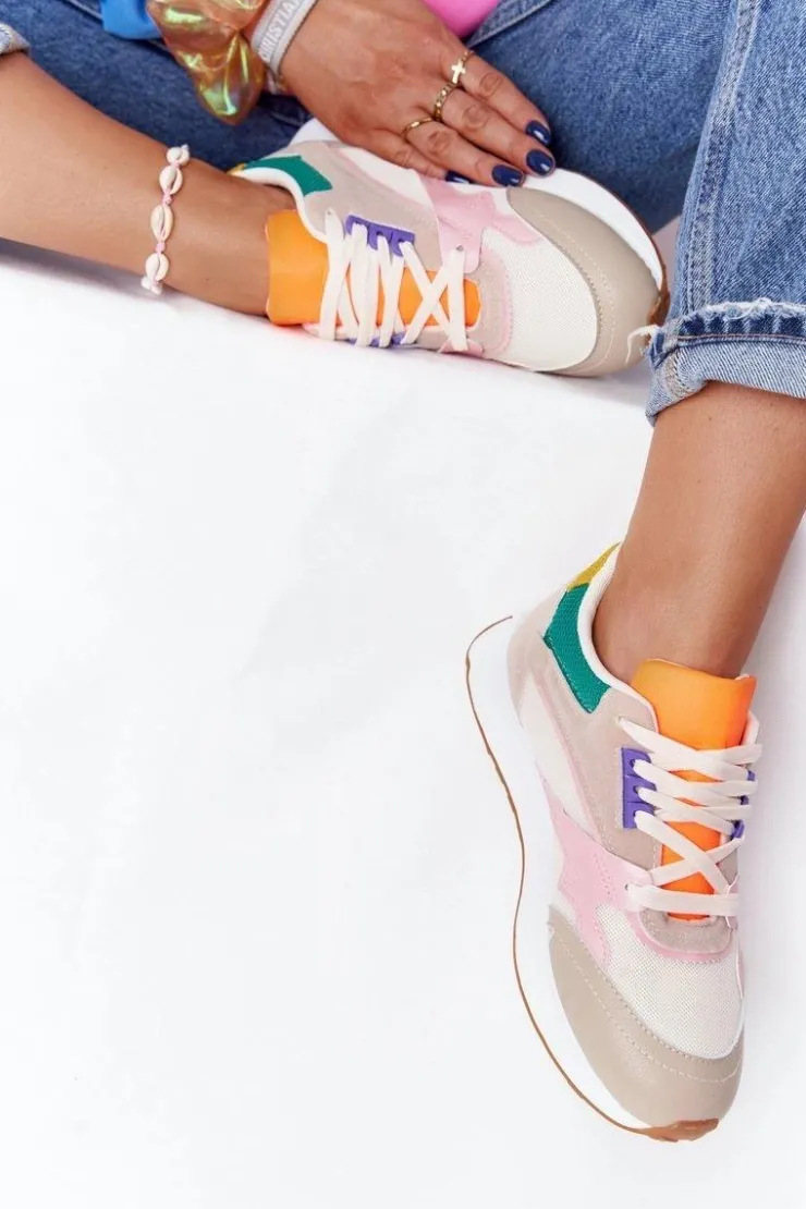 Online Boto Damskie Sportowe Buty Sneakersy Beżowe After Hours