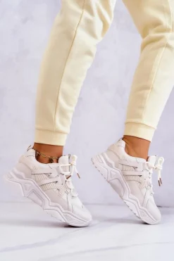 Damskie Evento Damskie Sportowe Buty Sneakersy Beżowe Daren