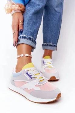 Damskie Boto Damskie Sportowe Buty Sneakersy Różowo-Szare After Hours