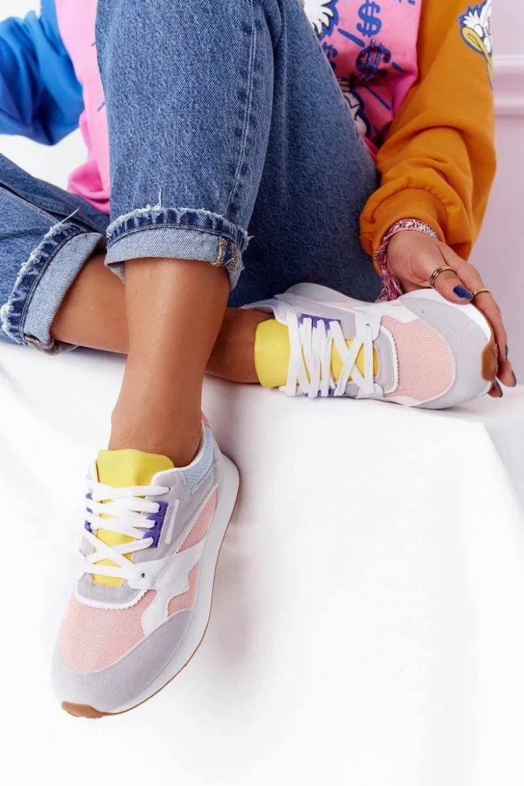 Damskie Boto Damskie Sportowe Buty Sneakersy Różowo-Szare After Hours