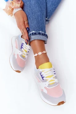 Damskie Boto Damskie Sportowe Buty Sneakersy Różowo-Szare After Hours