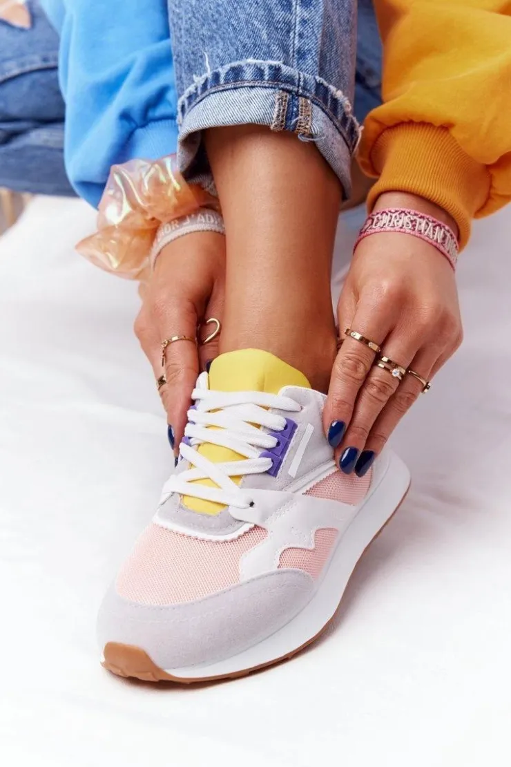 Damskie Boto Damskie Sportowe Buty Sneakersy Różowo-Szare After Hours