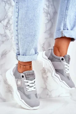 Big Star Shoes Damskie Sportowe Buty Sneakersy Big Star GG274211 Szare