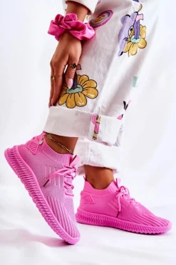 New Boto Damskie Sportowe Buty Sneakersy Materiałowe Różowe Storia