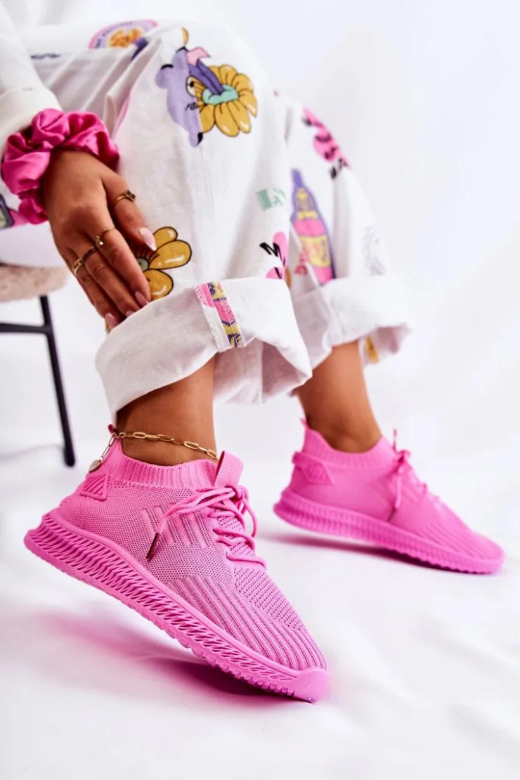 New Boto Damskie Sportowe Buty Sneakersy Materiałowe Różowe Storia