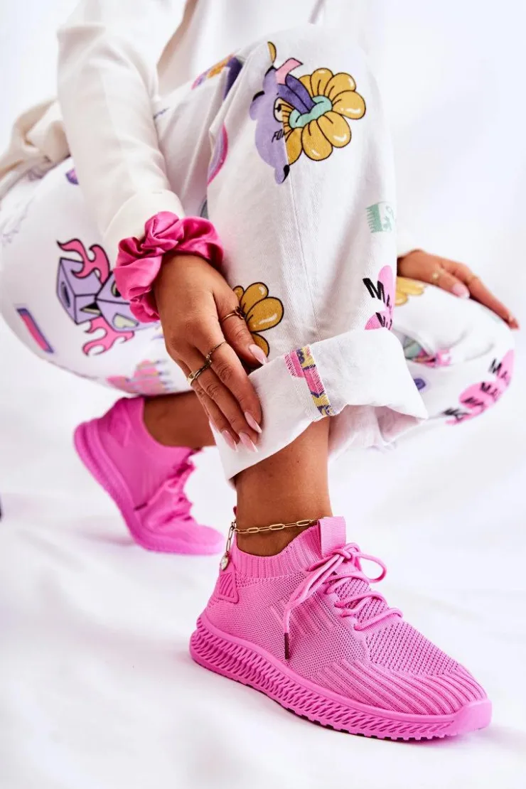 New Boto Damskie Sportowe Buty Sneakersy Materiałowe Różowe Storia