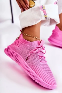New Boto Damskie Sportowe Buty Sneakersy Materiałowe Różowe Storia