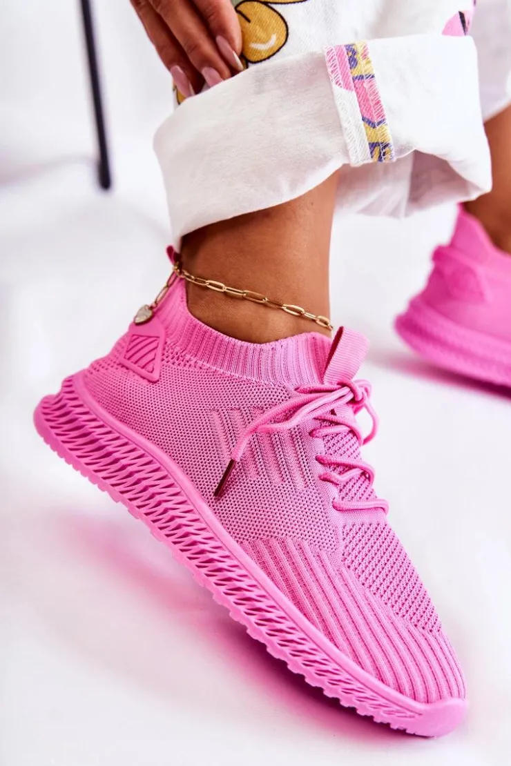 New Boto Damskie Sportowe Buty Sneakersy Materiałowe Różowe Storia