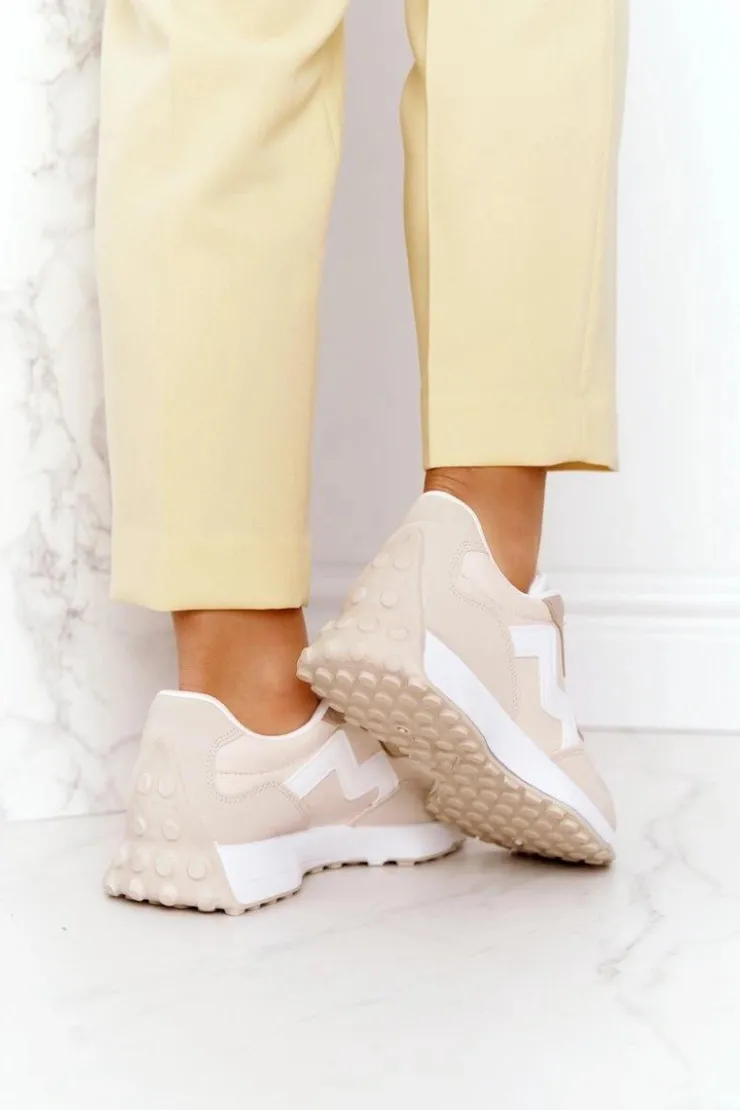 Damskie Boto Damskie Sportowe Buty Sneakersy Beżowe Move On