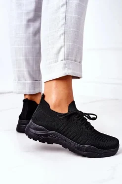 Damskie Boto Damskie Sportowe Buty Sneakersy Czarne Ruler