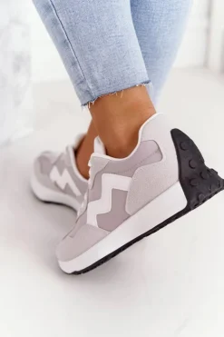 Boto Buty Sportowe Na Platformie*Damskie Sportowe Buty Sneakersy Szare Move On