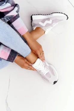 Boto Buty Sportowe Na Platformie*Damskie Sportowe Buty Sneakersy Szare Move On