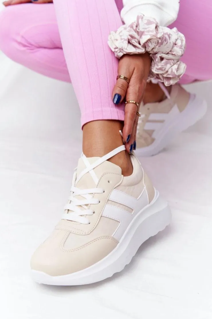 Damskie Boto Damskie Sportowe Buty Sneakersy Beżowe Holiday