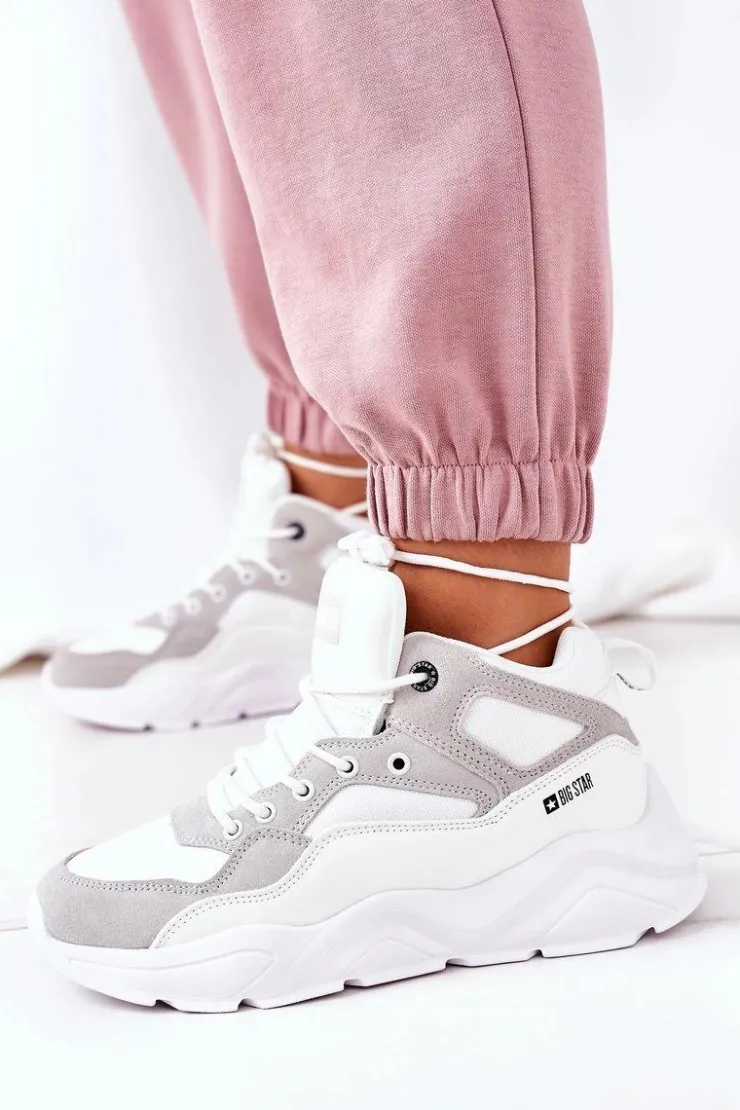 New Big Star Shoes Damskie Sportowe Buty Sneakersy Big Star GG274643 Białe