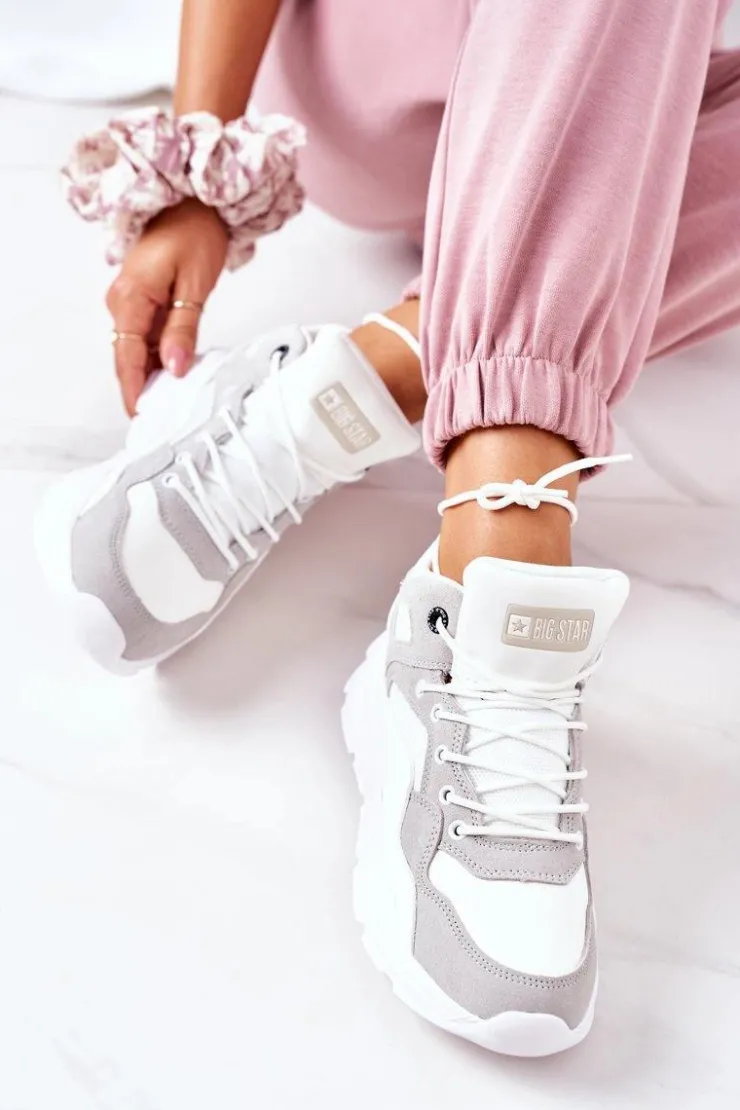 New Big Star Shoes Damskie Sportowe Buty Sneakersy Big Star GG274643 Białe