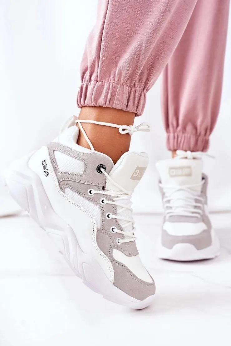 New Big Star Shoes Damskie Sportowe Buty Sneakersy Big Star GG274643 Białe