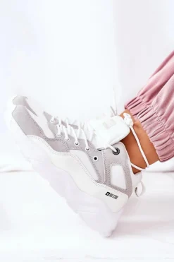 New Big Star Shoes Damskie Sportowe Buty Sneakersy Big Star GG274643 Białe