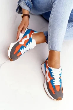 Boto Damskie Sportowe Buty Sneakersy Pomarańczowe Move On