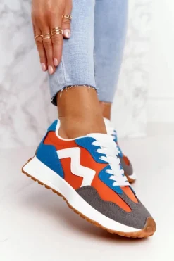 Boto Damskie Sportowe Buty Sneakersy Pomarańczowe Move On