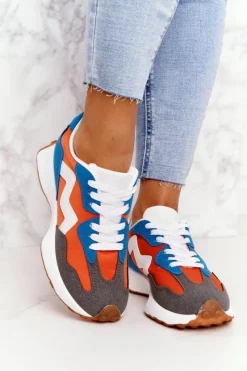 Boto Damskie Sportowe Buty Sneakersy Pomarańczowe Move On