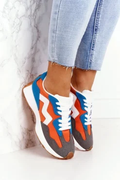 Boto Damskie Sportowe Buty Sneakersy Pomarańczowe Move On