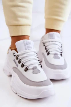 Big Star Shoes Buty Sportowe Big Star|Sneakersy Damskie*Damskie Sportowe Buty Sneakersy Big Star JJ274A220 Białe