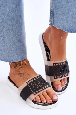 Damskie Boto Damskie Sportowe Klapki Czarne Sunrise