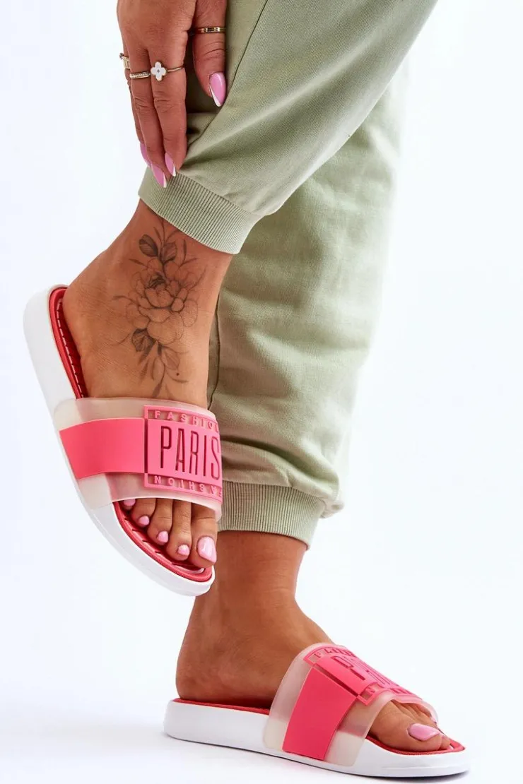 Best Boto Damskie Sportowe Klapki Neonowo Różowe Sunrise