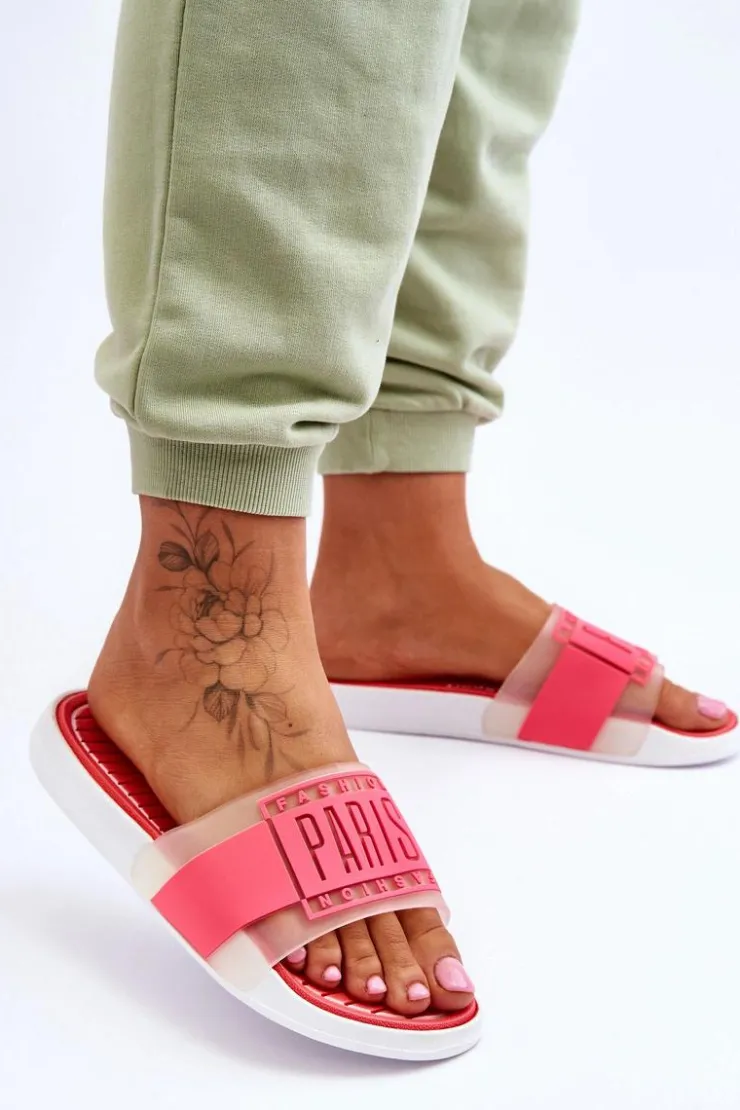 Best Boto Damskie Sportowe Klapki Neonowo Różowe Sunrise