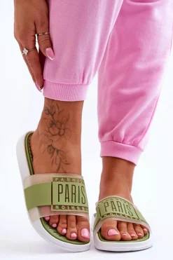 Sale Boto Damskie Sportowe Klapki Zielone Sunrise Zielony