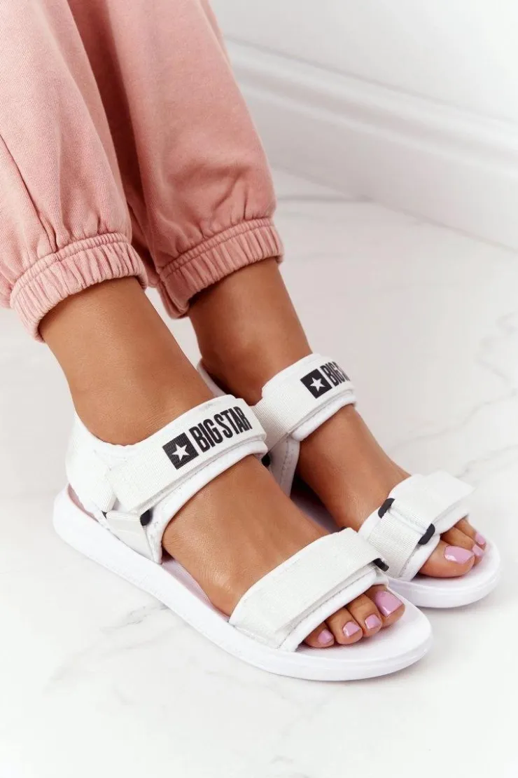 Damskie Big Star Shoes Damskie Sportowe Sandały Big Star HH274A026 Białe
