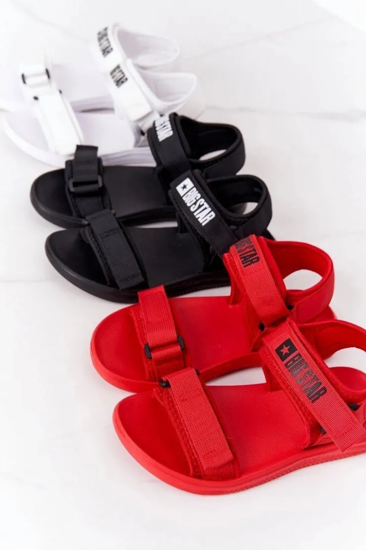 Big Star Shoes Sandały Big Star|Sandały Płaskie*Damskie Sportowe Sandały Big Star HH274A024 Czarne Czarny