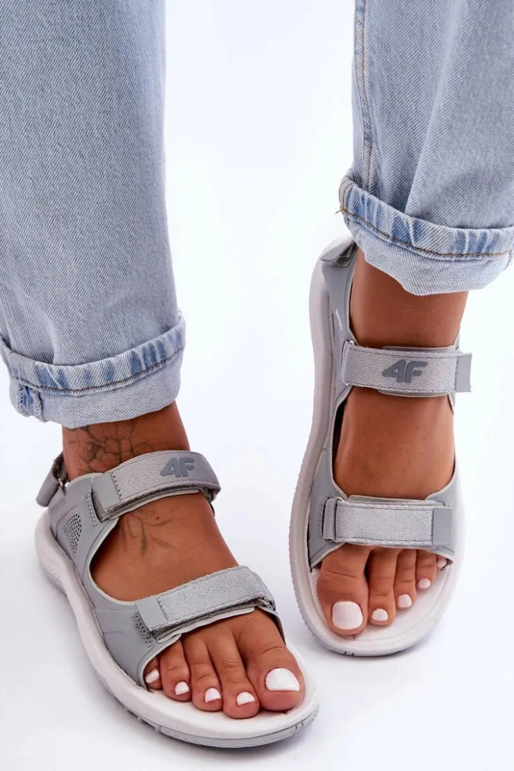 Online 4F Damskie Sportowe Sandały SS23FSANF016-27S Szare